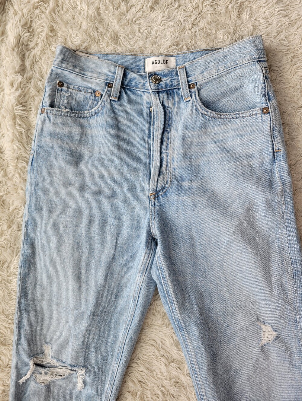 Agolde Riley High Rise Straight Crop Shatter Size 26 - Picture 4 of 9